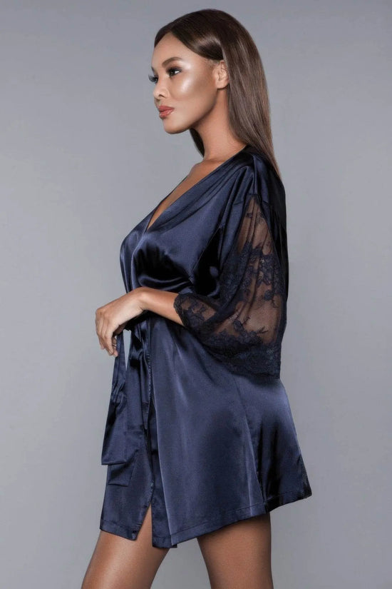 Luxury Short Bridal Black Grace Robe - IVORYNN