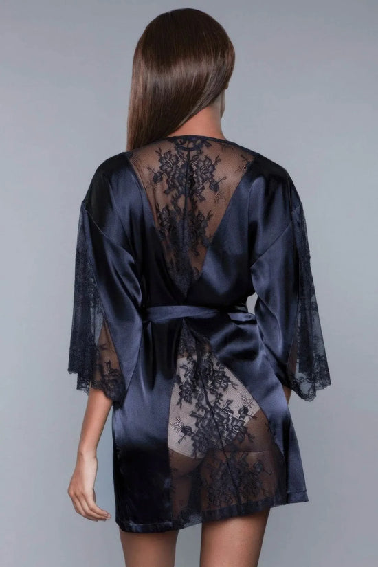Luxury Short Bridal Black Grace Robe - IVORYNN