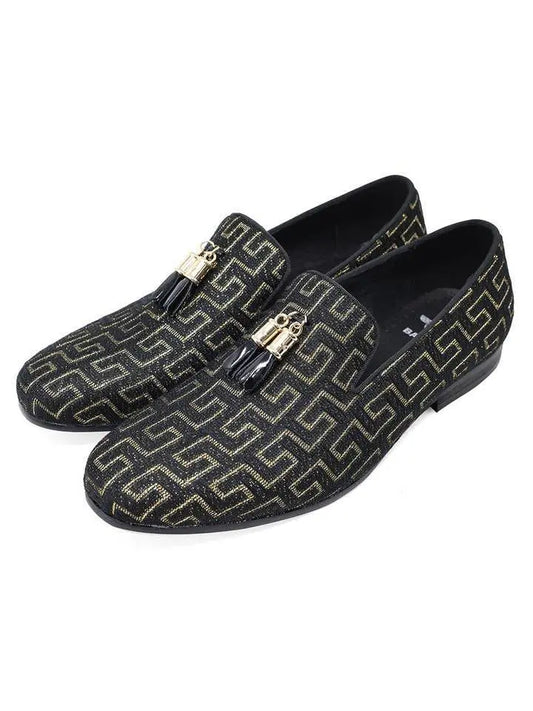 Luxury Slip-On Rhinestone Greek Key Baroque Shoes