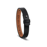 M&H Engraved Black Leather Bracelet - IVORYNN