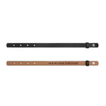 M&H Engraved Black Leather Bracelet - IVORYNN