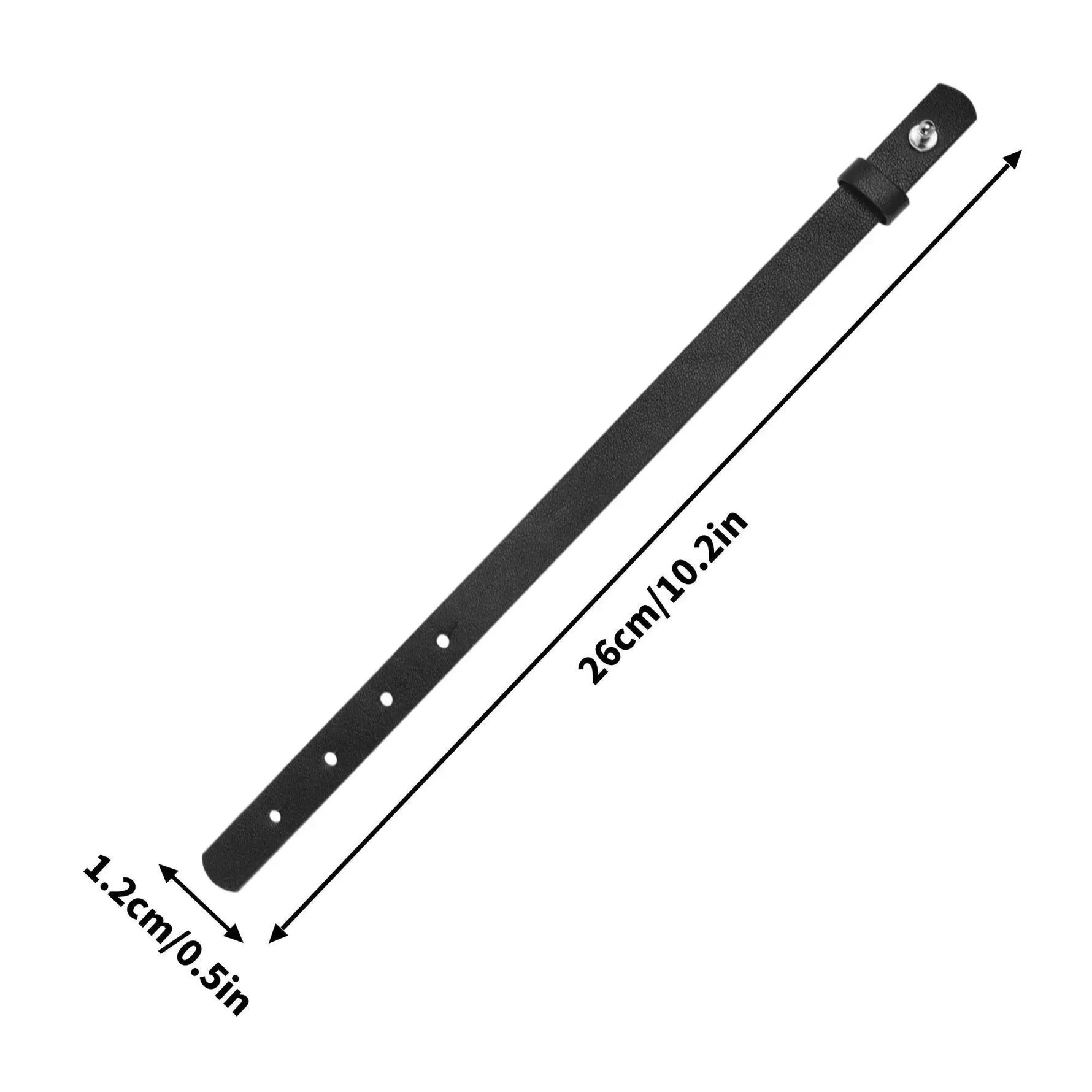 M&H Engraved Black Leather Bracelet - IVORYNN