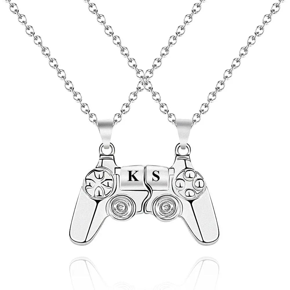 Magnetic Engraved Initials Pendant Necklace Gift for Couple - IVORYNN