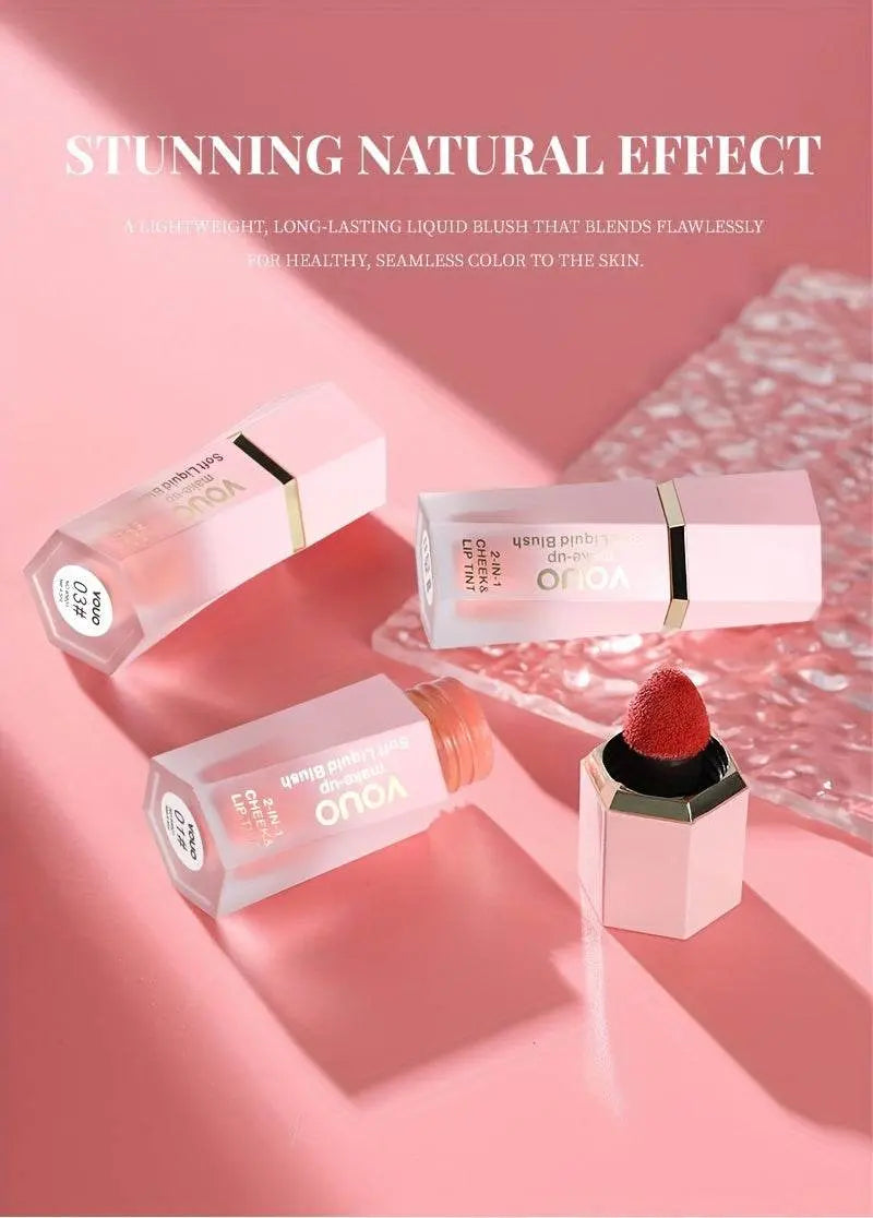 Matte Liquid Blush & Lip Tint With Sponge - IVORYNN