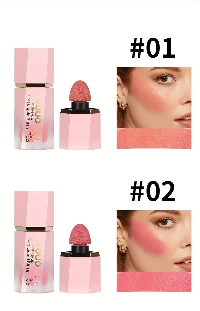 Matte Liquid Blush & Lip Tint With Sponge - IVORYNN