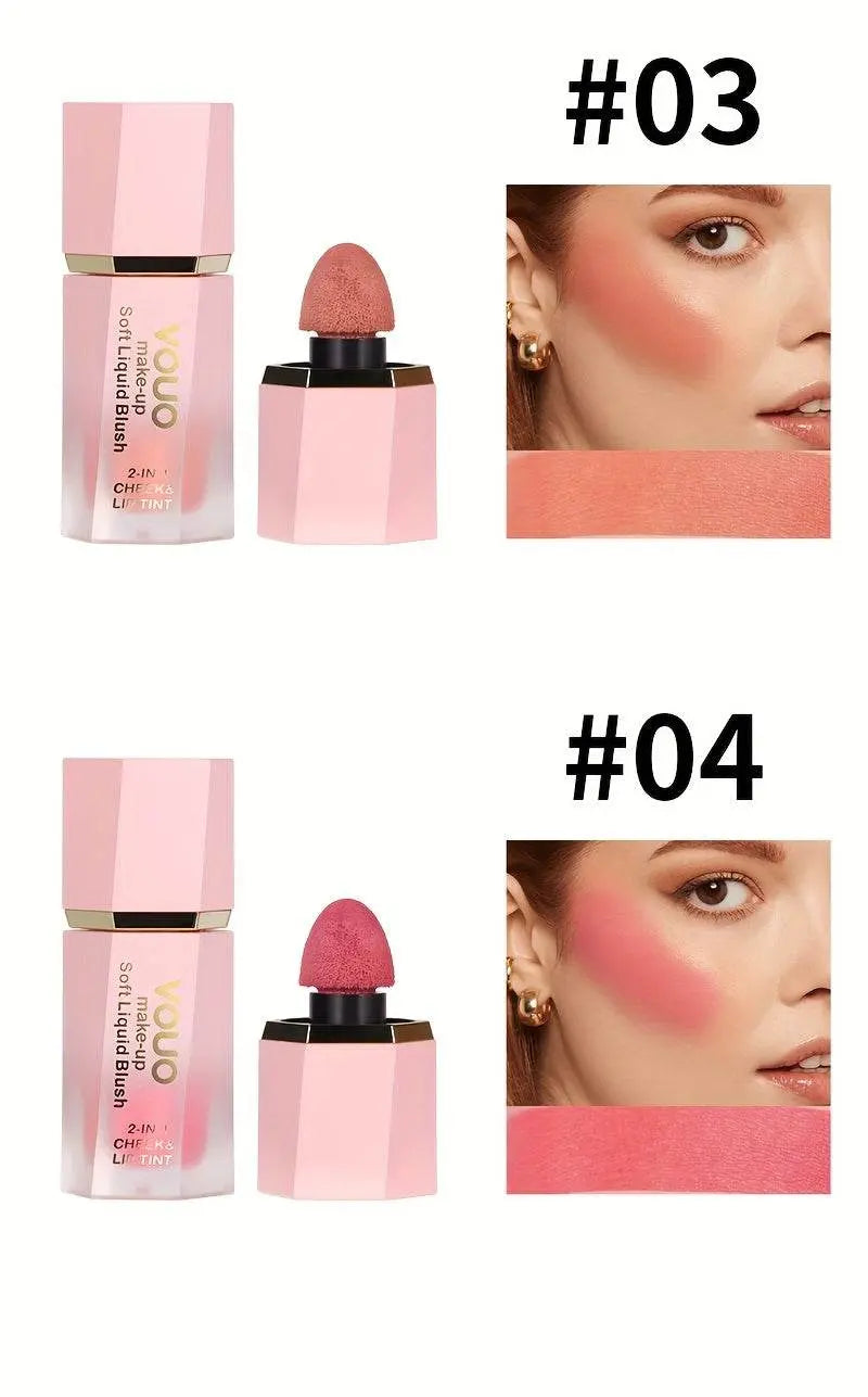 Matte Liquid Blush & Lip Tint With Sponge - IVORYNN