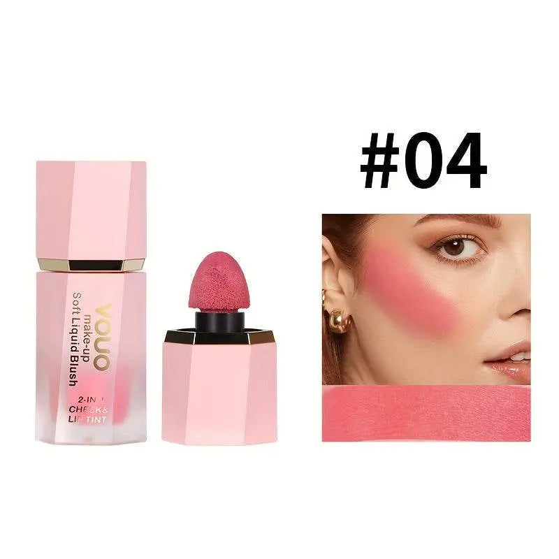 Matte Liquid Blush & Lip Tint With Sponge - IVORYNN