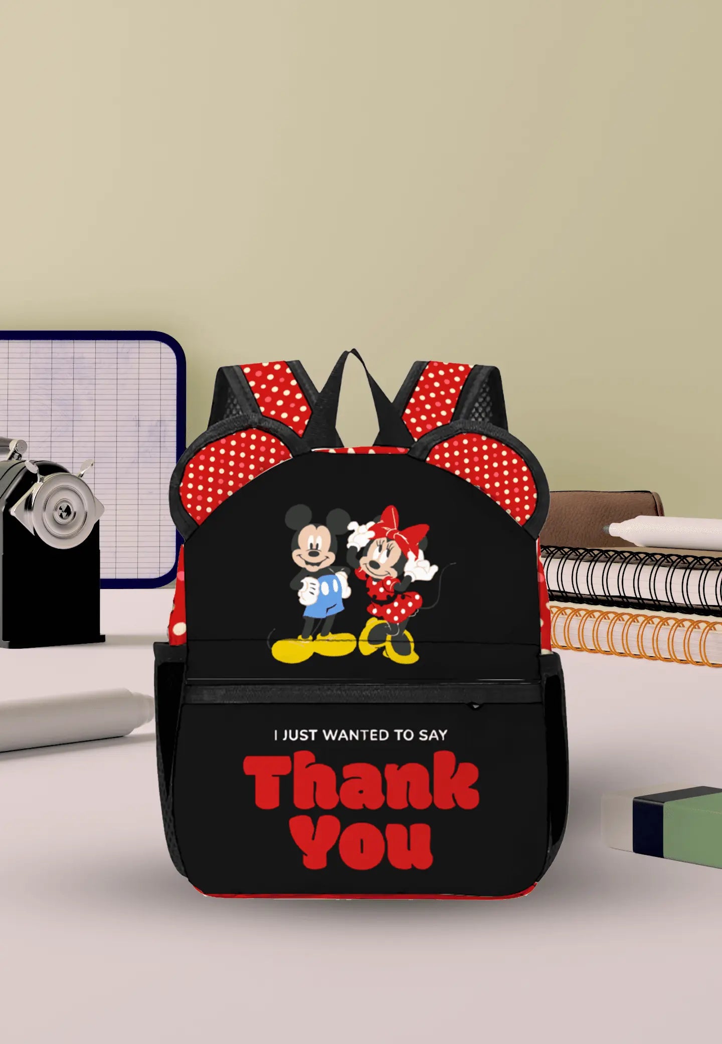 Mickey Mouse Ears Stylish School Backpack - IVORYNN
