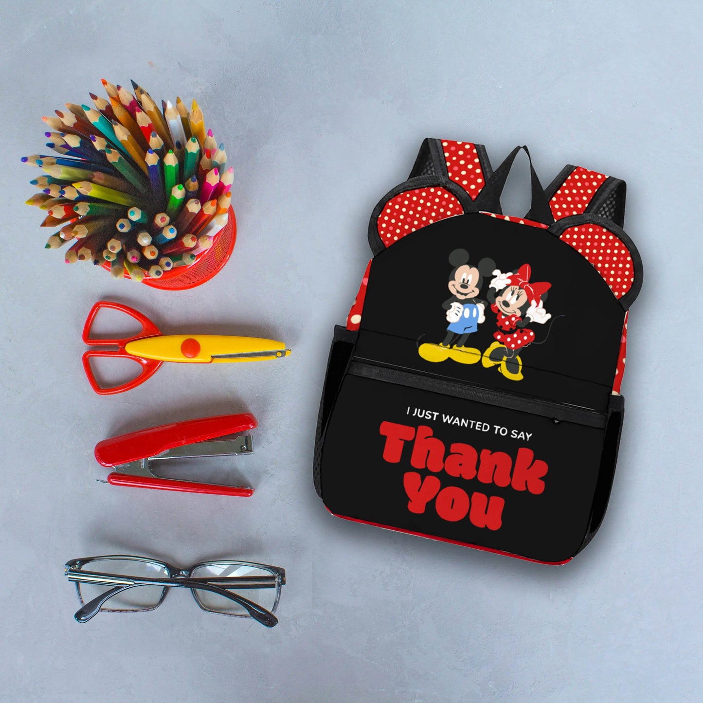 Mickey Mouse Ears Stylish School Backpack - IVORYNN