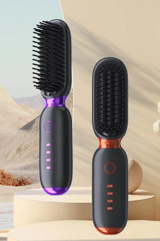 Multi Purpose Smoothing Ceramic Hair Straightener Brush - IVORYNN