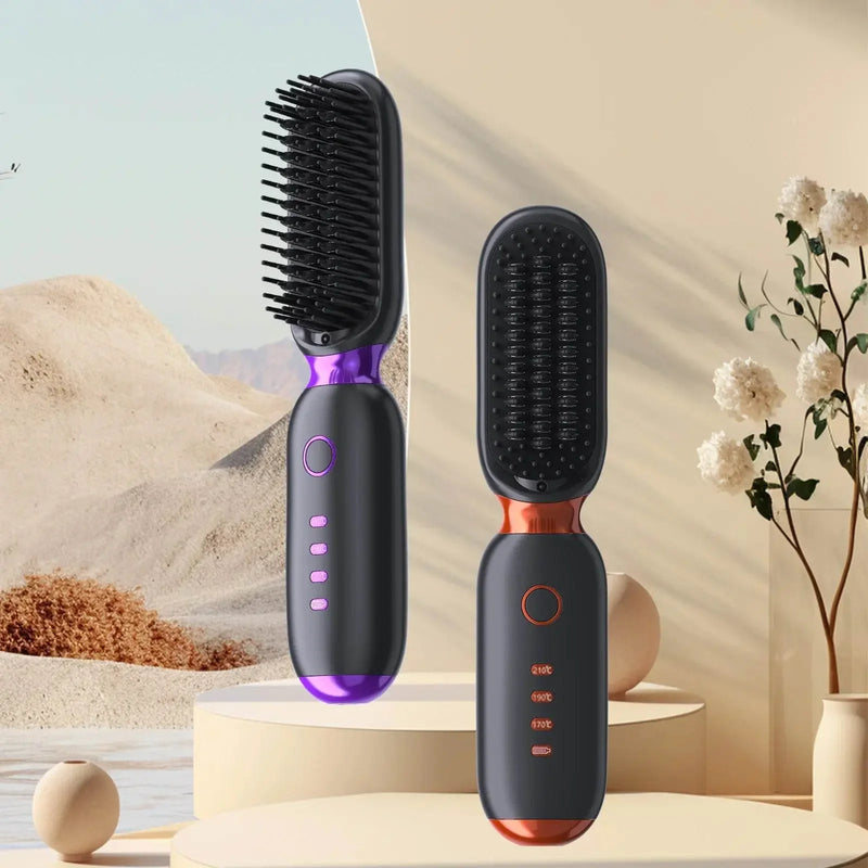 Multi Purpose Smoothing Ceramic Hair Straightener Brush - IVORYNN
