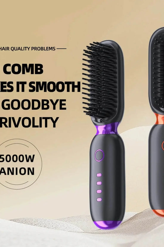 Multi Purpose Smoothing Ceramic Hair Straightener Brush - IVORYNN