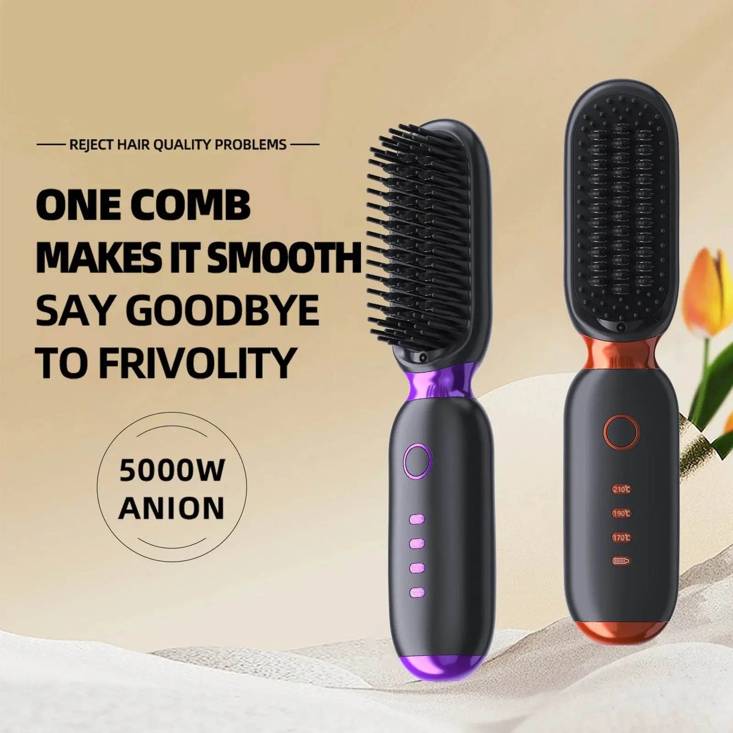 Multi Purpose Smoothing Ceramic Hair Straightener Brush - IVORYNN