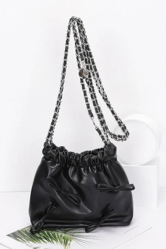 Multi Ribbon Bucket Chain crossbody bag