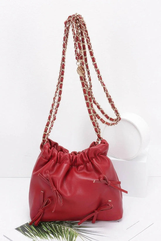 Multi Ribbon Bucket Chain crossbody bag - IVORYNN