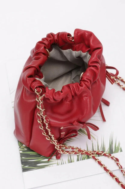 Multi Ribbon Bucket Chain crossbody bag - IVORYNN