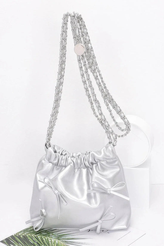 Multi Ribbon Bucket Chain crossbody bag - IVORYNN
