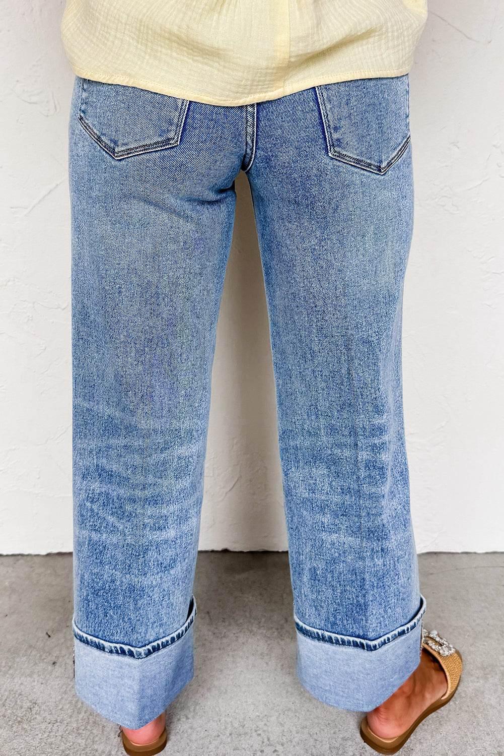 Myosotis Straight High Waist Center Seam Jeans - IVORYNN