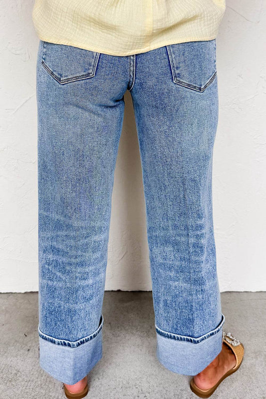 Myosotis Straight High Waist Center Seam Jeans