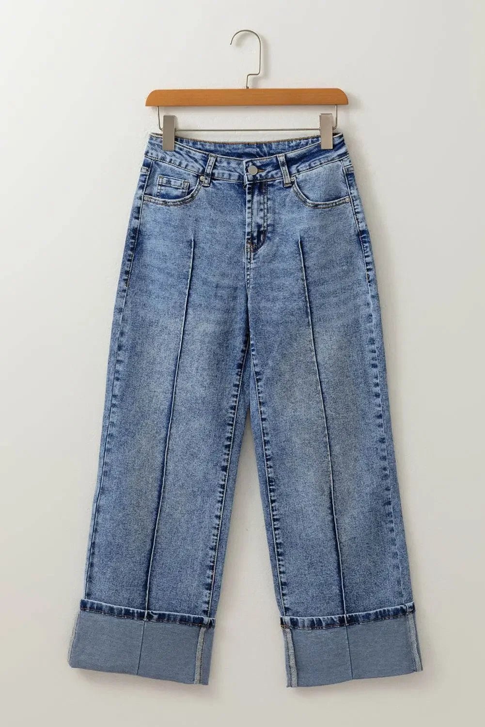 Myosotis Straight High Waist Center Seam Jeans - IVORYNN