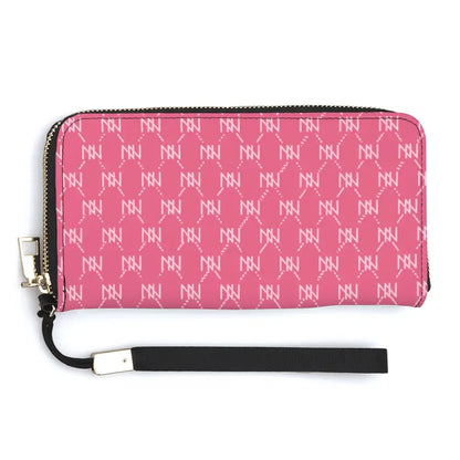 NN Long PU Wallets Zipper Pink Purses Handbags - IVORYNN