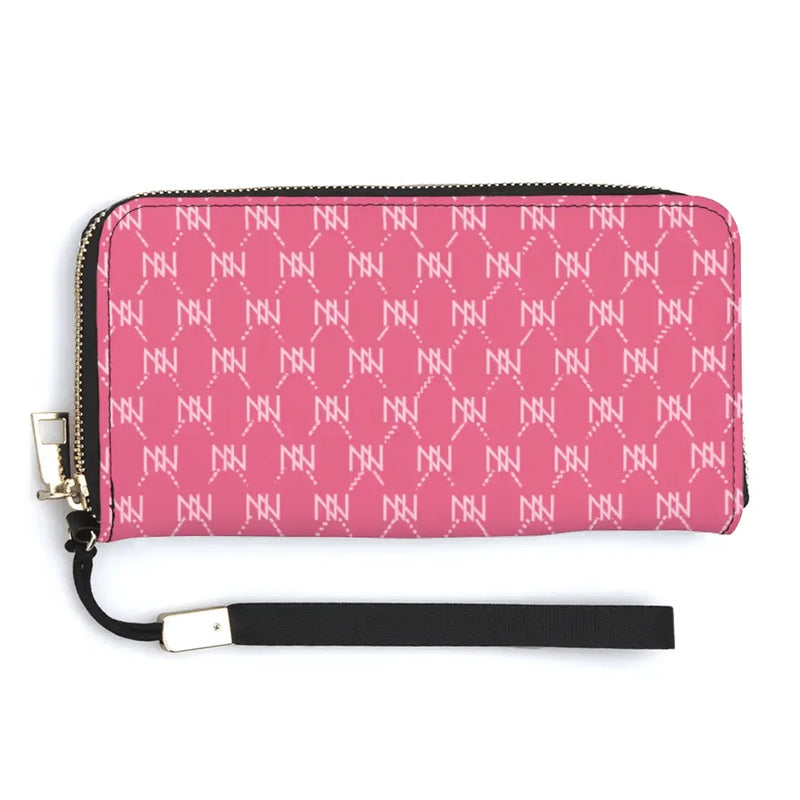 NN Long PU Wallets Zipper Pink Purses Handbags - IVORYNN