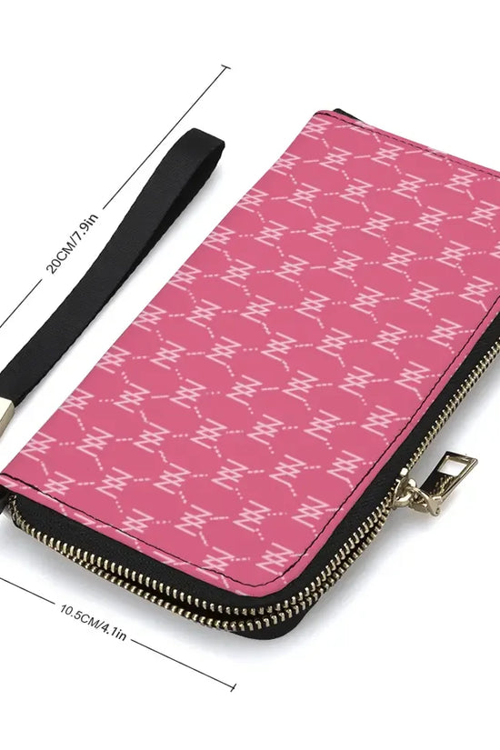 NN Long PU Wallets Zipper Pink Purses Handbags - IVORYNN