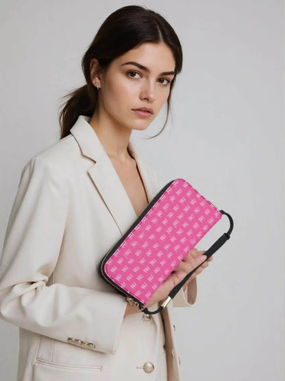 NN Long PU Wallets Zipper Pink Purses Handbags - IVORYNN