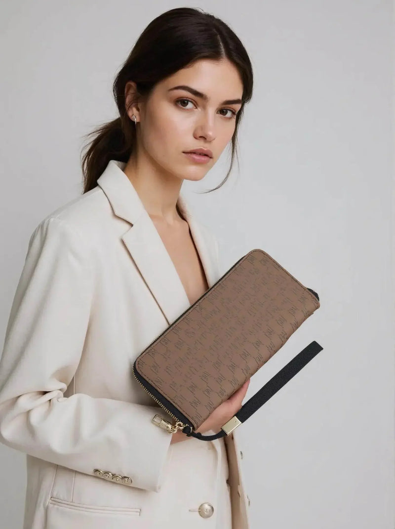 NN Long PU Wallets Zipper Purses Handbags - IVORYNN