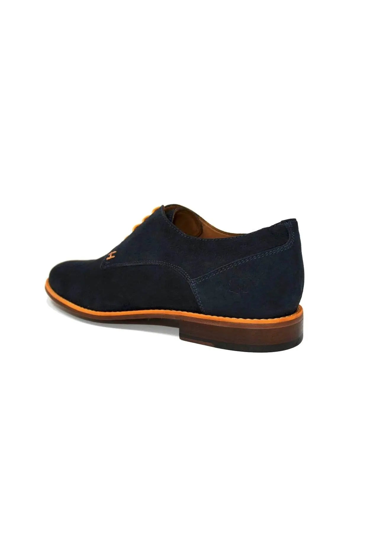 Navy Blue Suede Derby Shoes - IVORYNN