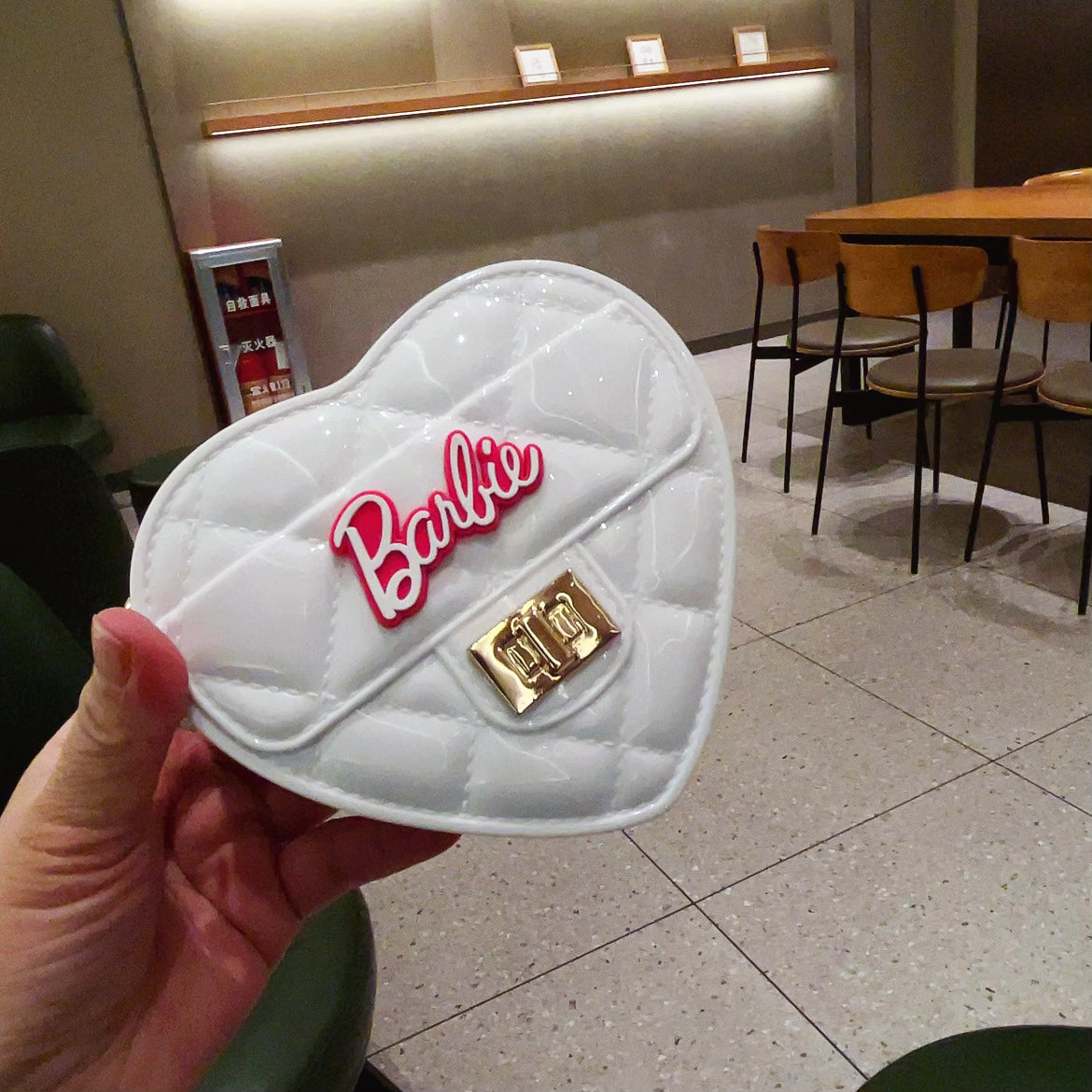 Luxury Crossbody Heart Mini White Bag