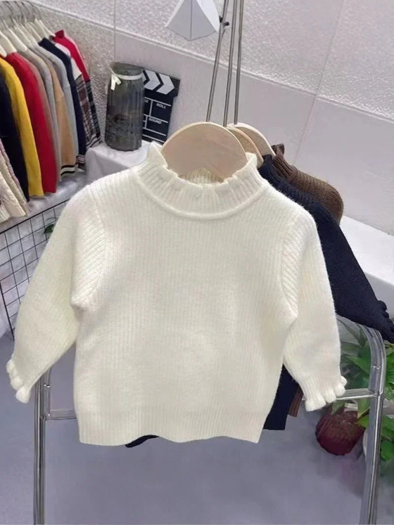 Bottoming Thik Fleece Lined Apricot Knitted Sweater