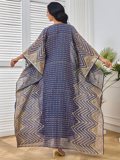 Embroidery Beaded Collar Flower Large Two-piece Jalabiya