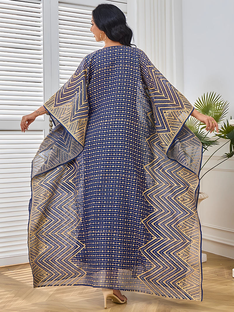 Embroidery Beaded Collar Flower Large Two-piece Jalabiya