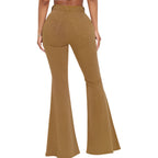 High-Waisted Slim Stretch Camel Denim