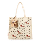 Vertical Stripes Heart Thin Dog Tote Bag