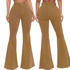 High-Waisted Slim Stretch Camel Denim