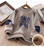 Thickened Faux Rabbit Camel Velvet Boys Fleece Sweater