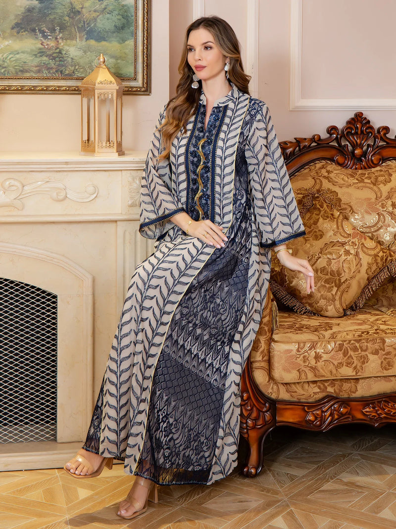 Mesh Embroidered Luxury Jalabiya