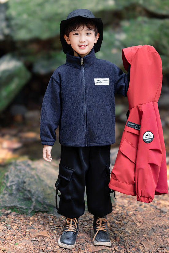 Three-in-One Boys Windbreaker Red Coat