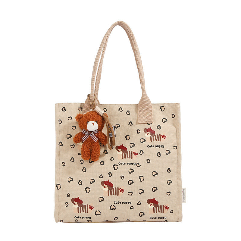 Vertical Stripes Heart Thin Dog Tote Bag