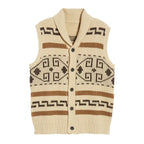 Retro Casual Men Knitted Apricot Cardigan