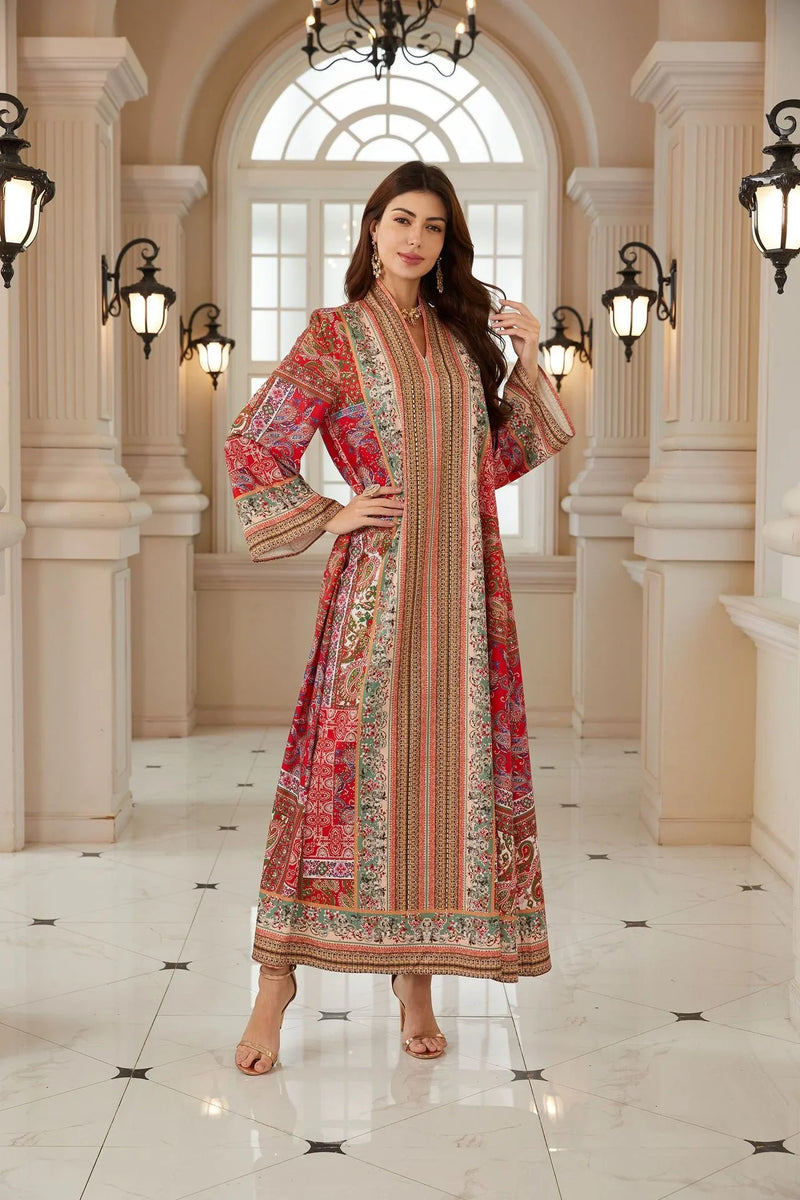 Luxury Printed Arabic Style Jalabiya