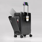 Three-Opening Multi-Functional Travel Black Luggage