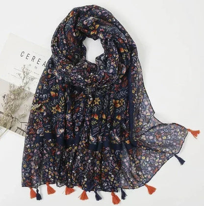 Vintage Soft Peach Multicolor Scarf