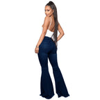 High-Waisted Slim Stretch Dark Blue Denim