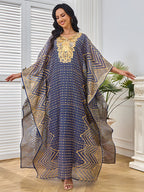 Embroidery Beaded Collar Flower Large Two-piece Jalabiya