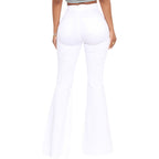 High-Waisted Slim Stretch White Denim