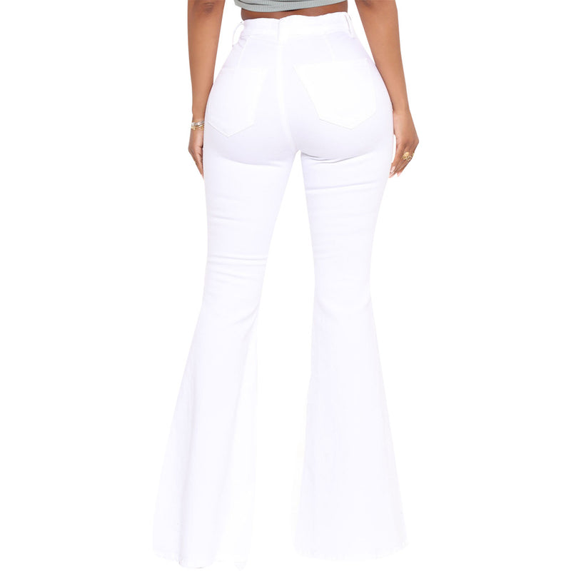 High-Waisted Slim Stretch White Denim