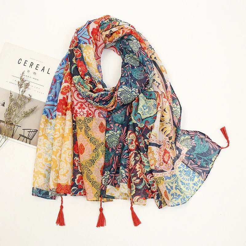 Vintage Stitching Bohemian Cashew Old Scarf